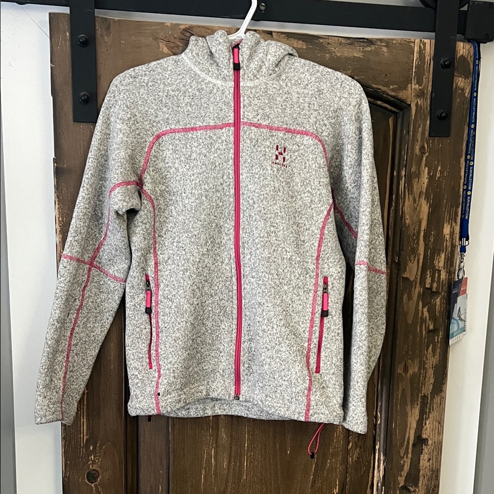 Women's Gray and Pink Zip-Up Jacket
